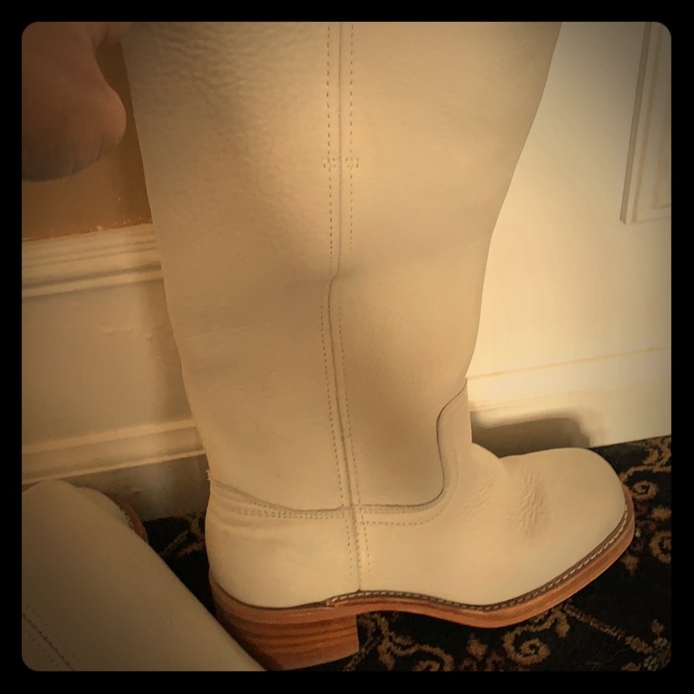 White Frye campus boots size 6